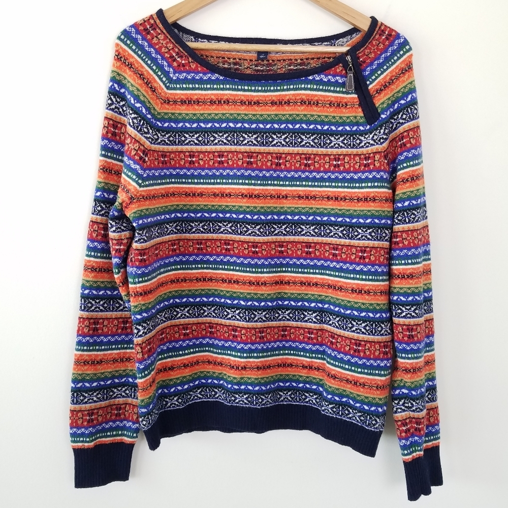 Tommy Hilfiger Fair Isle Boat Neck Sweater, Sz L